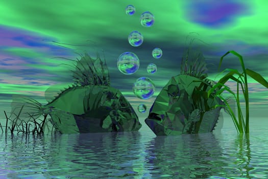 green fish
