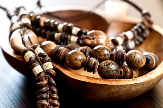 Hand made wood shell and bone jewelry