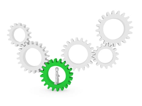 3d gear human man green teamwork circle business