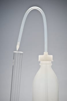 Various chemistry and laboratory objects on white background