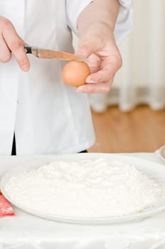 Preparation of food from eggs and other ingredients