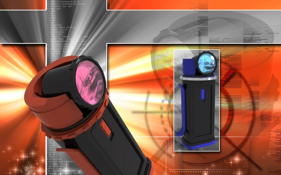 Digital illustration of light in colour background