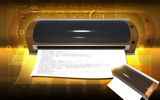 Digital illustration of a Laminator in colour background