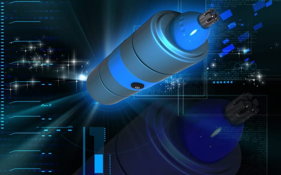 Digital illustration of nose and ear trimmer in colour background