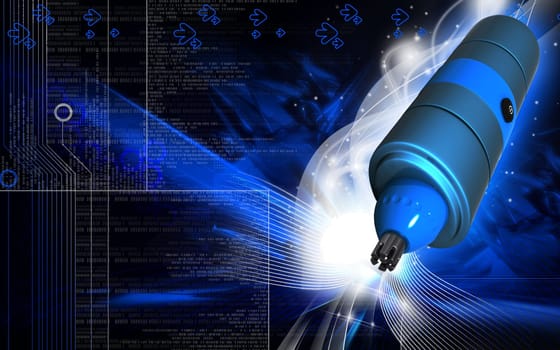 Digital illustration of nose and ear trimmer in colour background