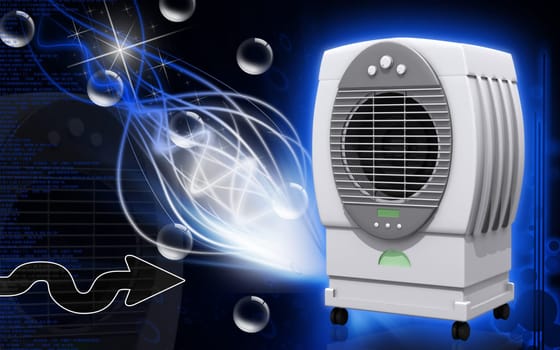 Digital illustration of a Cooler in background