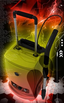 Digital illustration of vacuum cleaner in colour background