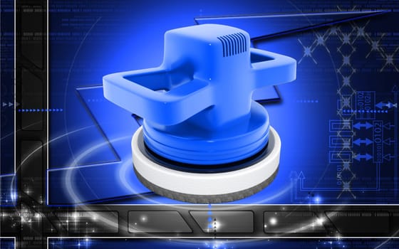 Digital illustration of Car polisher in colour background