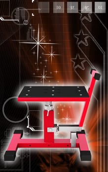Digital illustration of Bike lift in colour background