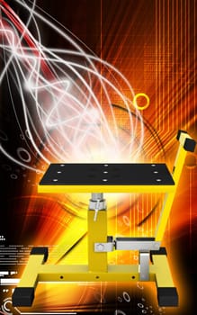 Digital illustration of Bike lift in colour background