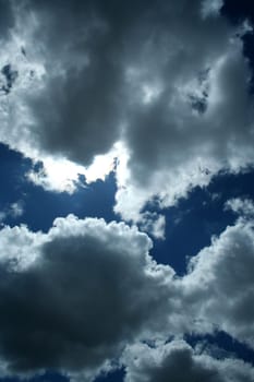 Blue sky with white clouds background image
