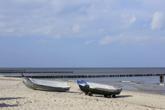 Fishing boat on the beach,Baltic Sea,island of Usedom