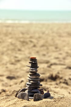 Stones,Pyramid,Balance,Balancing Act,Top,Balance,Beach,Sandy Beach