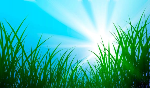 Grass Meadow Sky Sun Graphic