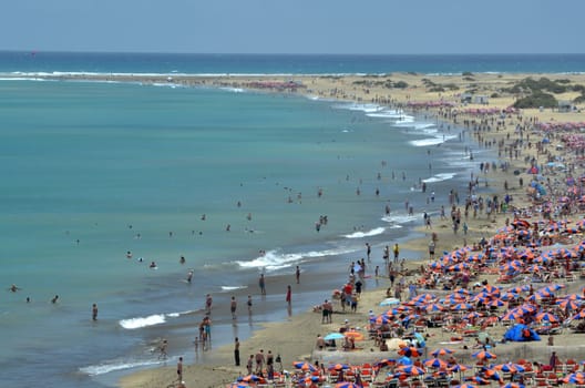 Vacationers on the beach