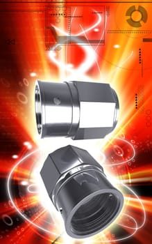 Digital illustration of Valve caps in colour background