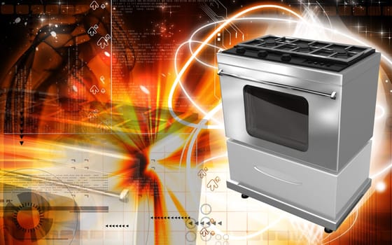 Digital illustration of a Burner in colour background