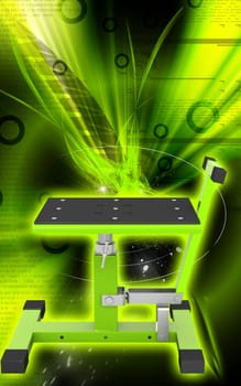 Digital illustration of Bike lift in colour background