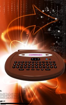 Digital illustration of a Label maker in colour background