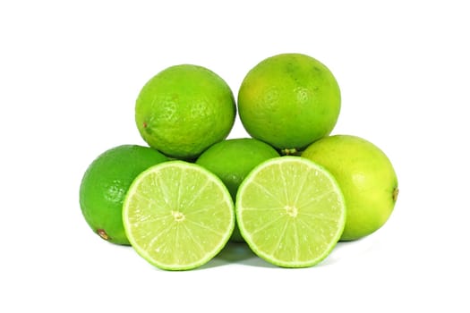 Limes, citrus fruit isolated on white background