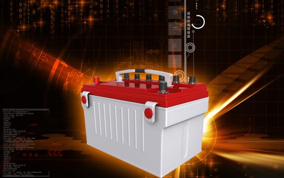 Digital illustration of a battery range in colour background