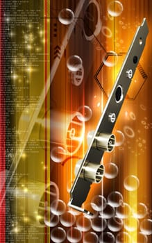 Digital illustration of video capture card in colour background