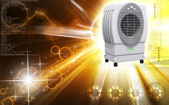Digital illustration of a Cooler in background