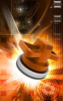 Digital illustration of Car polisher in colour background
