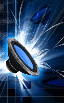 Digital illustration of car stereo in colour background