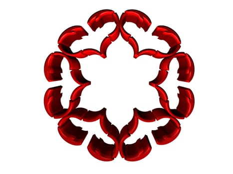 Design element to cut out - abstract flower of heart shapes - 3D