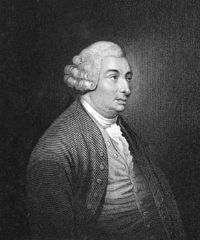 David Hume (1711-1776) on engraving from the 1830. Scottish philosopher, economist and historian. Key figure of Western philosophy and Scottish Enlightenment. Published in London by Thomas Kelly.