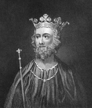 Edward II of England (1284-1327) on engraving from 1830. King of England during 1307-1327. Published in London by Thomas Kelly.