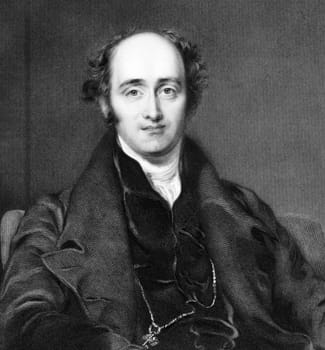 John Wilson Croker (1780-1857) on engraving from 1839. Irish statesman and author. Engraved by W.Finden after a painting by T.Lawrence and published by G.Virtue.