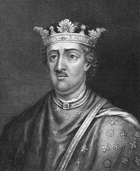 Henry II of England (1133-1189) on engraving from 1830. King of England during 1154-1189. Published in London by Thomas Kelly.