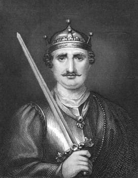 William the Conqueror (1027-1087) on engraving from 1830. King of England during 1066-1087.  Published in London by Thomas Kelly.