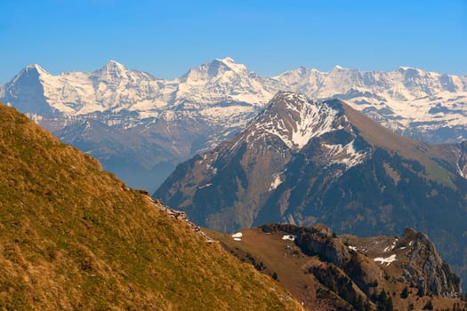 Panorama from the Stockhorn with Niesen and Jungfrau