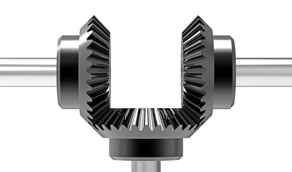 Mechanism concept 3d render of a gear