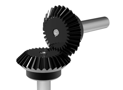 Mechanism concept 3d render of a gear