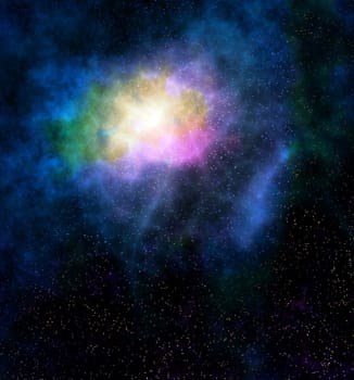 deep outer space gas cloud nebula galaxy and stars