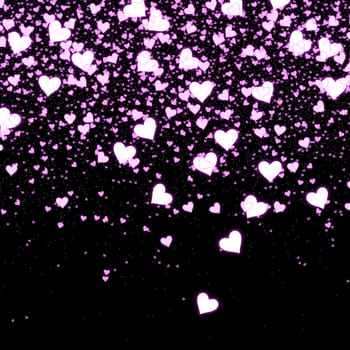 great illustration of pink on black  love heart symbols