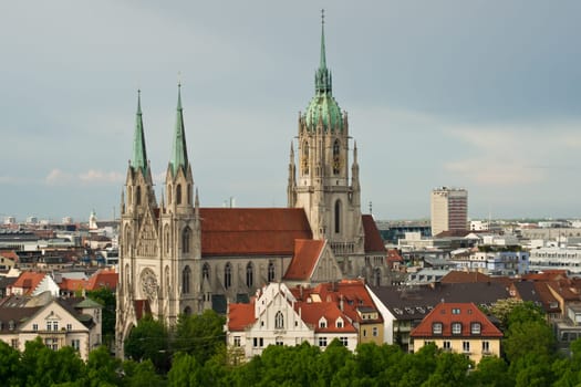 The beautiful St. Pauls Church in Munich,a parish church close to the well-known Theresienwiese
