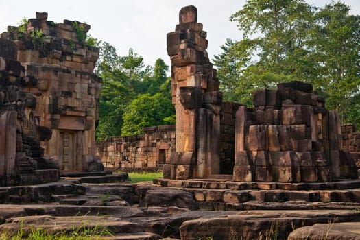 The old khmer temple Ta Moan Thom (or Tha Muang Thom) hidden in the jungle directly at the Thai-Cambodian borderline.  The temple area at this site is part of repeated conflicts between both countries.