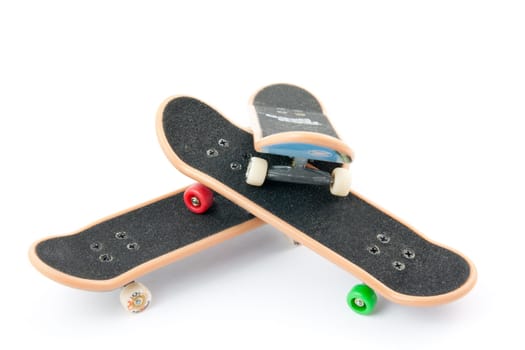 three boards on a white background