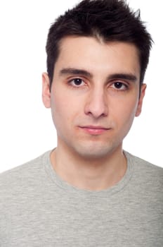 young casual man portrait isolated on white background
