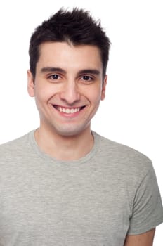 young casual man portrait isolated on white background