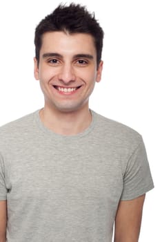 young casual man portrait isolated on white background