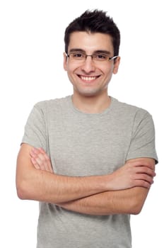 young casual man portrait isolated on white background