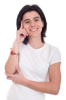 smiling casual woman portrait isolated on white background