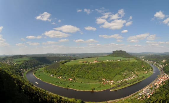 The Lilienstein in Saxon Switzerland. Taken from Königstein Fortress