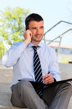 businessman on the phone outdoor